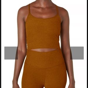 Beyond Yoga Spacedye Slim Racerback Cropped Tank Top - Women's clove size Large